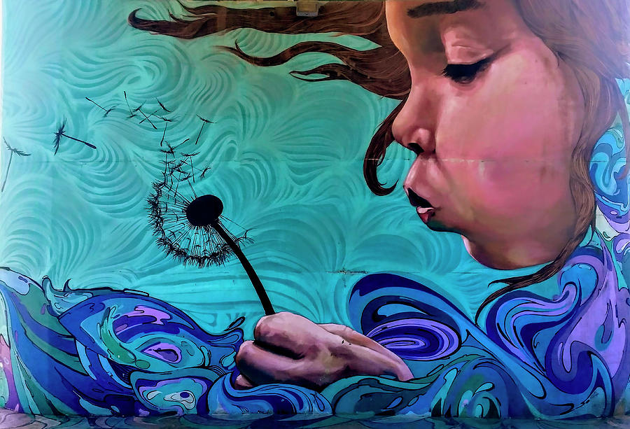Cool Digital Art - Blowing a Dandelion by Sarcastic P