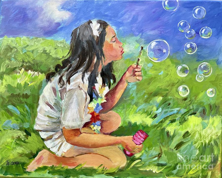 Blowing Bubbles Painting by Mafalda Cento