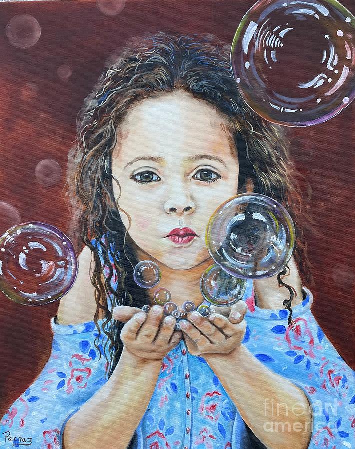 Blowing Bubbles Painting by Pechez Sepehri