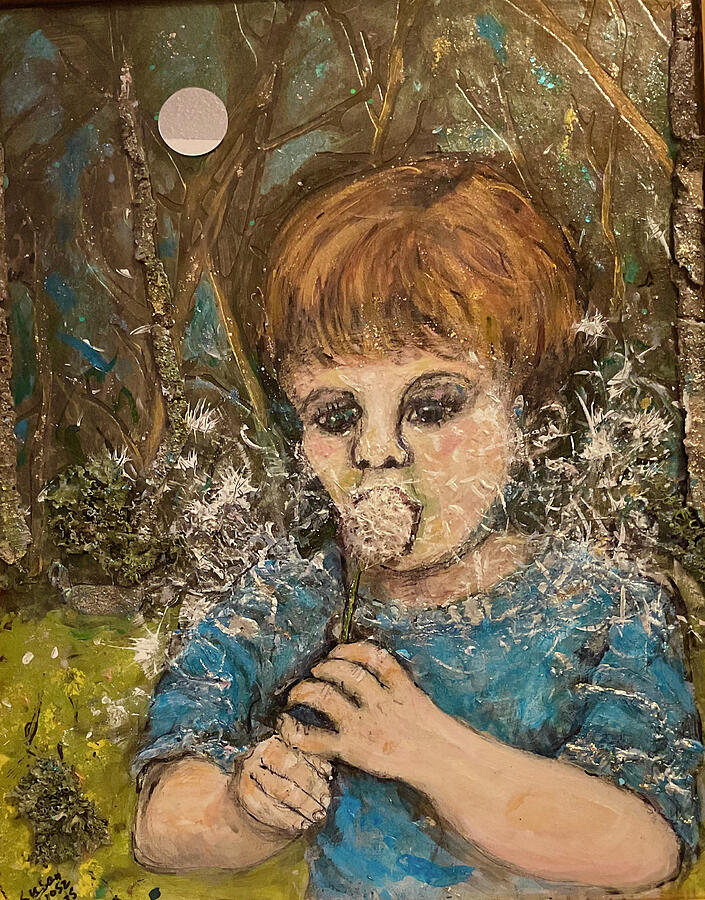 Blowing Dandelions in Gulley Park Mixed Media by Susan Orosz Blowing Dandelions in Gulley Park Mixed Media by Susan Orosz