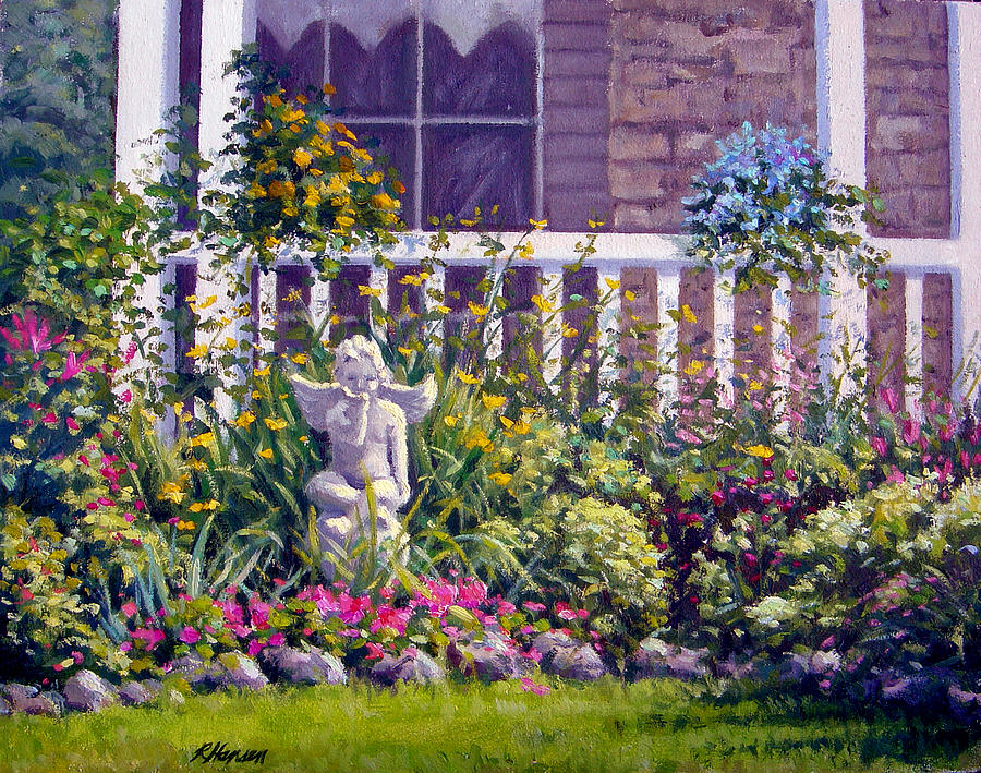 Blowing Kisses in the Garden Painting by Rick Hansen