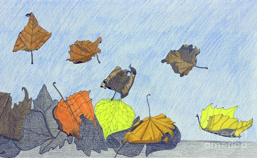 Blowing Leaves Painting by Norma Appleton