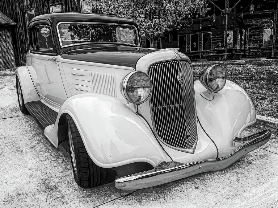 1934 Plymouth Hot Rod Front Bw Photograph by DK Digital 1934 Plymouth Hot Rod Front Bw Photograph by DK Digital