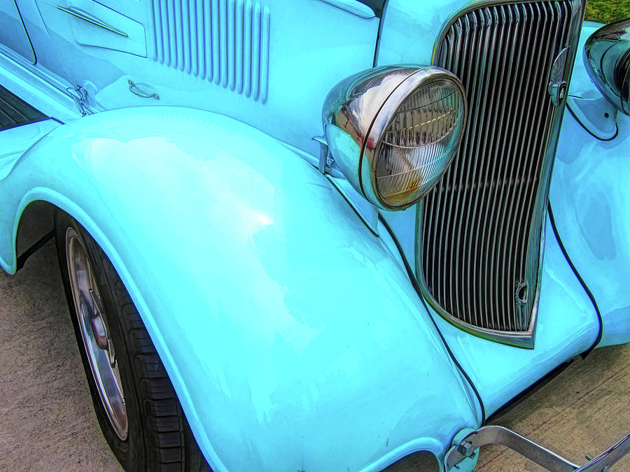 Blue 1934 Plymouth Hot Rod Front Corner Photograph by DK Digital