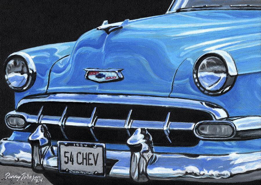 Blue 1954 Chevy Bel Air Front View Painting by Parry Johnson - Fine Art ...