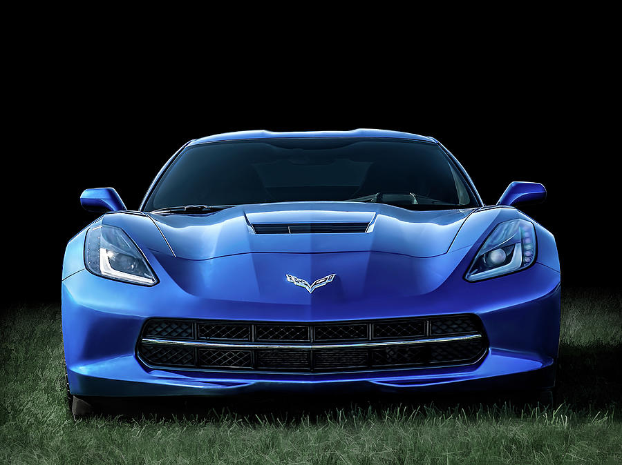 Corvette Digital Art - Blue 2013 Corvette by Douglas Pittman