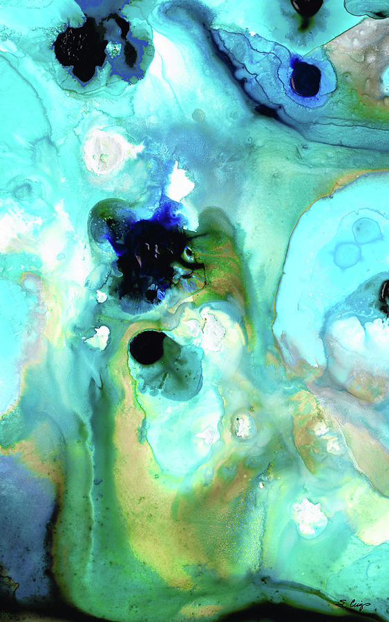 Blue Abstract Art - Azure Depths - Sharon Cummings Painting by Sharon Cummings