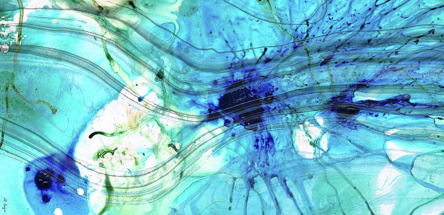 Blue Abstract Art - Just Ice - Sharon Cummings Painting by Sharon Cummings