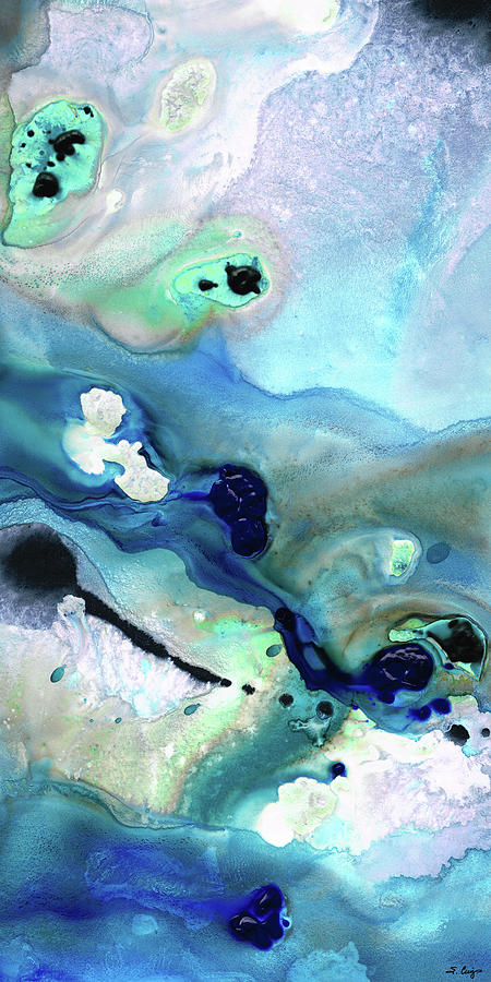Blue Abstract Art - Opal Shore - Sharon Cummings Painting by Sharon Cummings