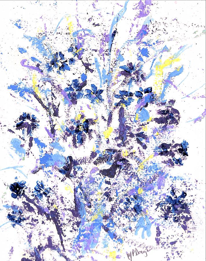 Blue Abstract Blooms Painting
