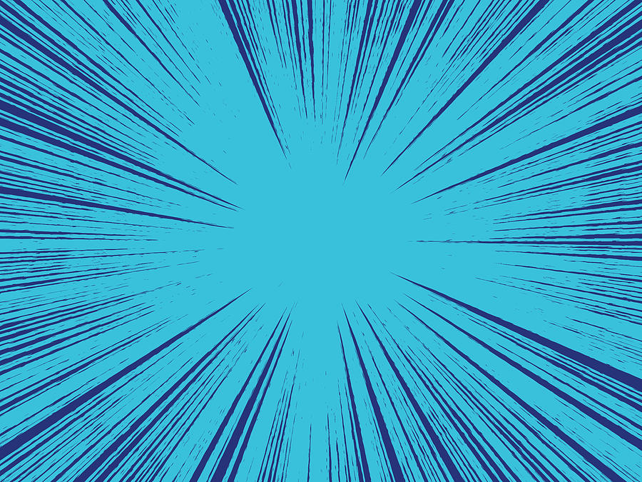 Blue Abstract Explosion Drawing by Filo