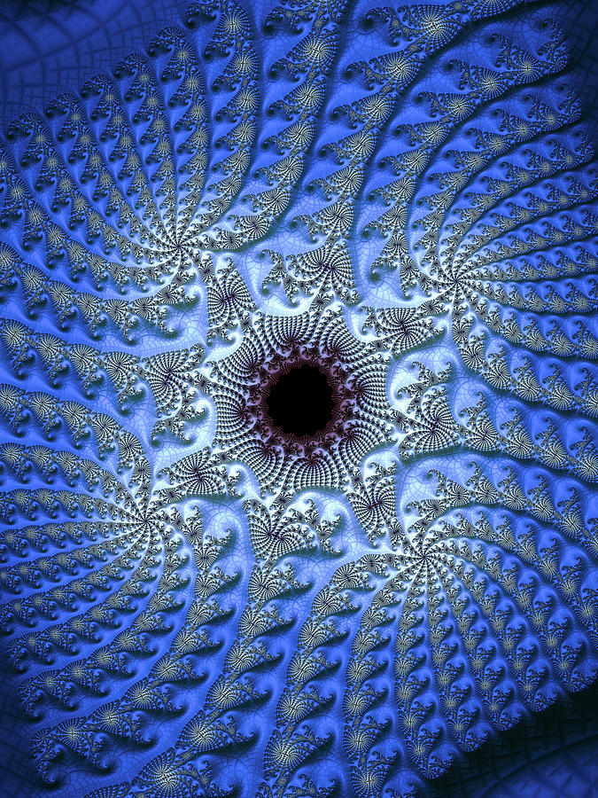 Blue Abstract Fractal Art #1 Digital Art by Matthias Hauser