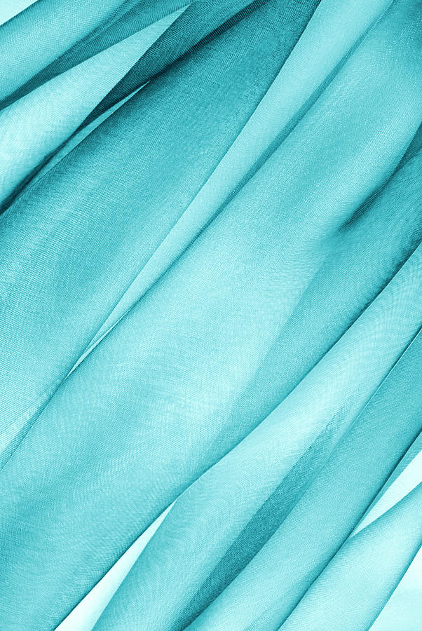 Blue abstract macro organza fabric background Photograph by Severija Kirilovaite