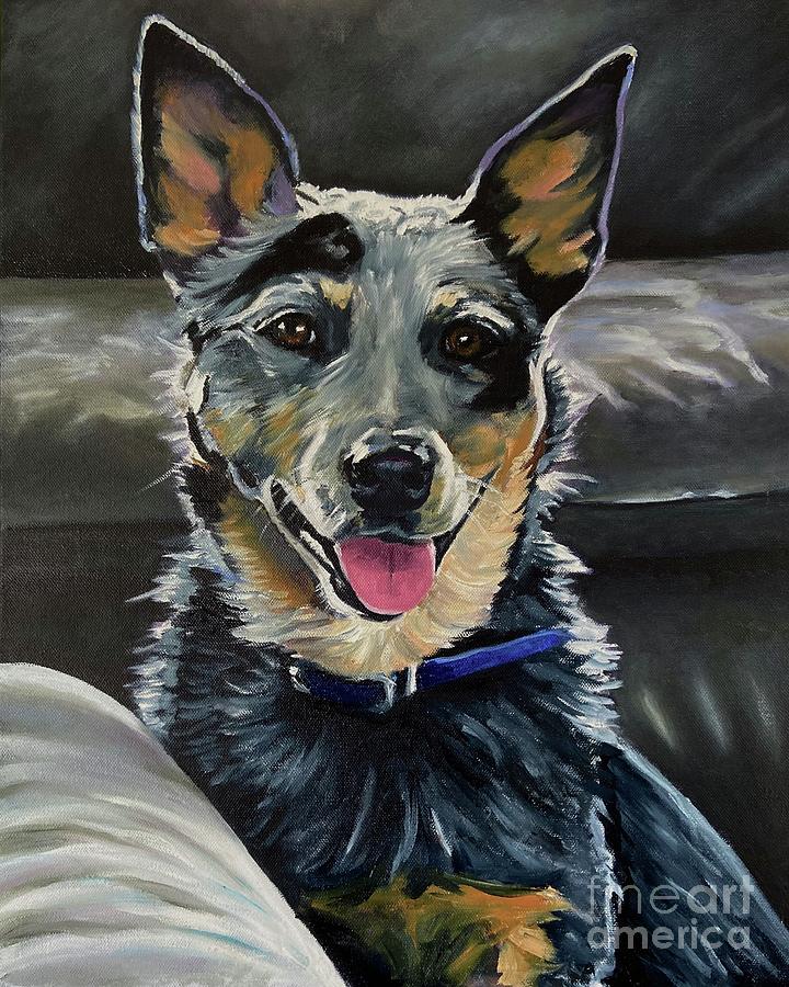 Dog Painting - Blue Agate by Suzanne Leonard