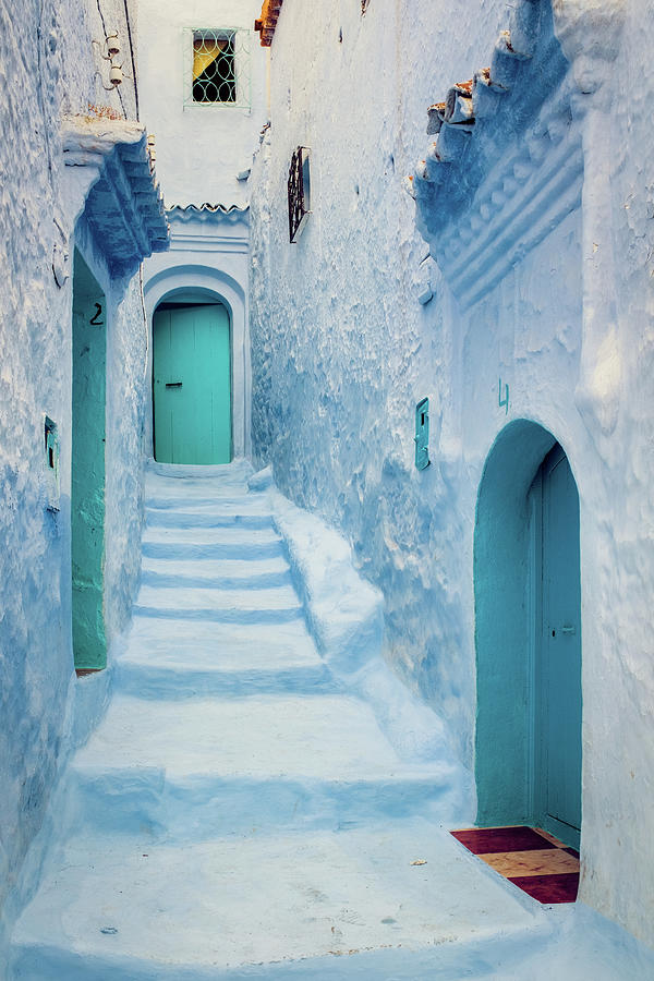 Morocco Photograph - Blue Alley by Nicole Young
