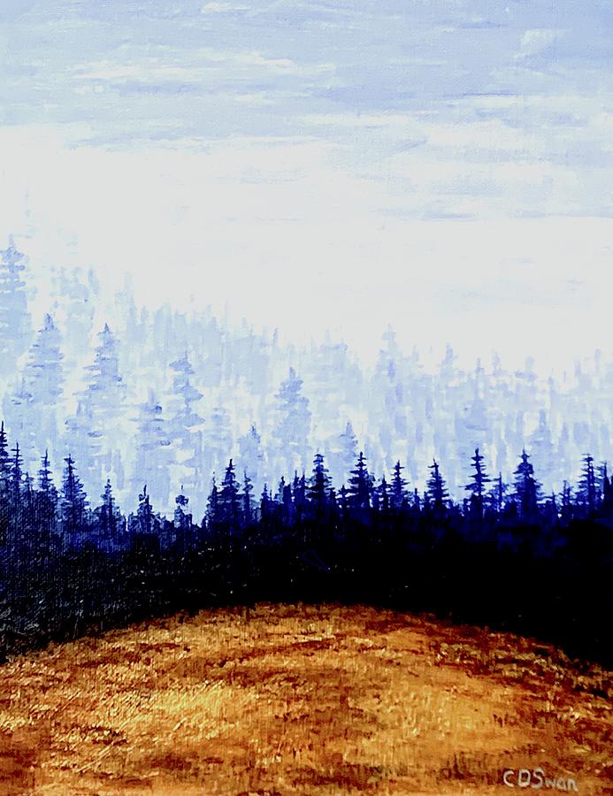 Blue and Copper Forest Painting by Caroline Swan