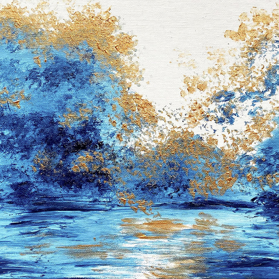 Blue and Gold 1 Painting by Masha Batkova