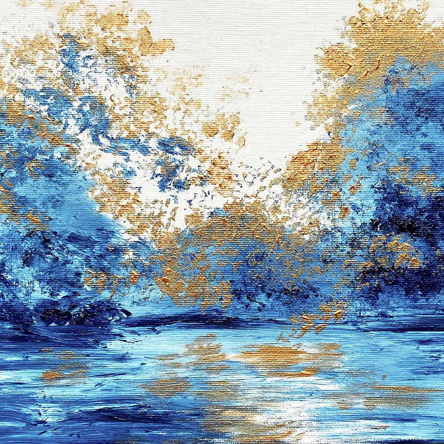 Blue and Gold 2 Painting by Masha Batkova