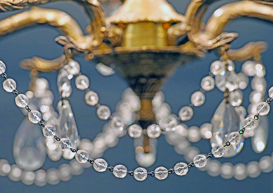Blue and Gold Chandelier Photograph by Lisa Cuipa