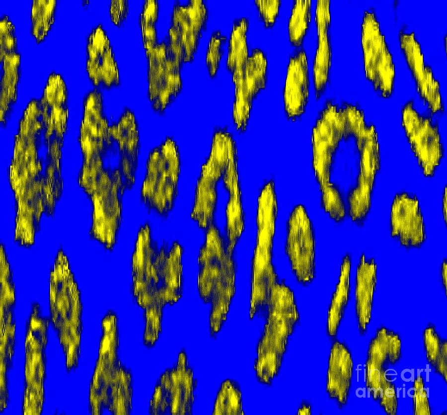 Blue And Gold Cheetah Digital Art