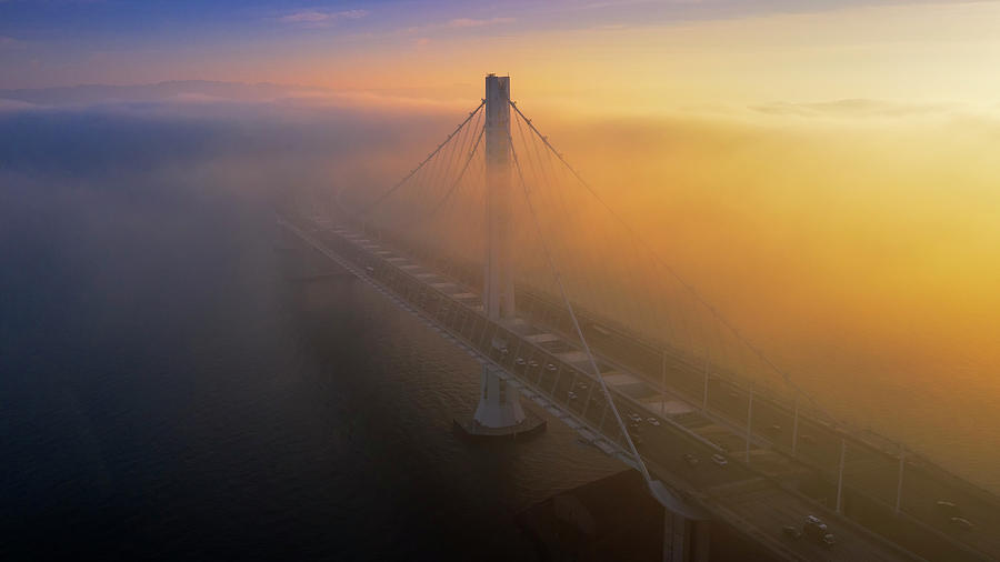 Blue And Gold Dream, Bay Bridge Photograph by Vincent James