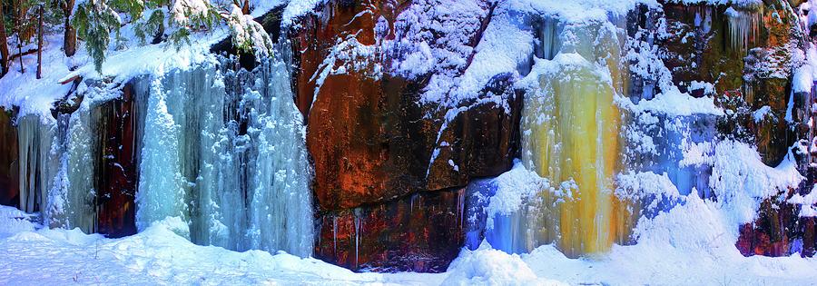 Blue and Gold Icefall Photograph by Wayne King