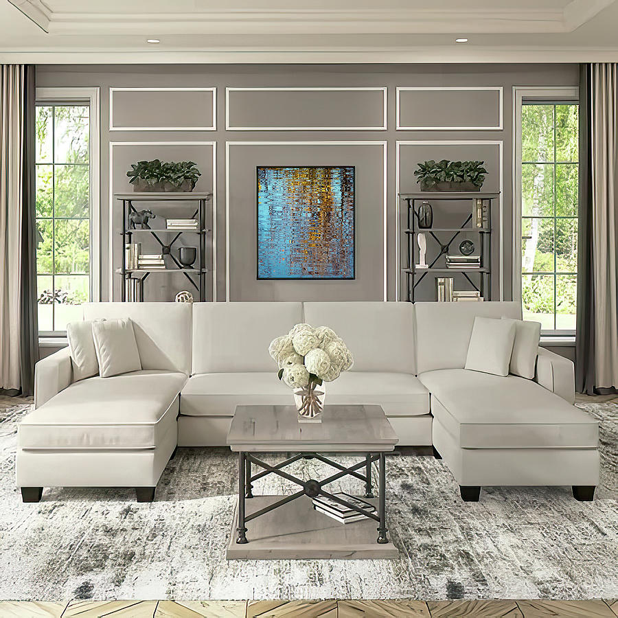 Gold Reflections in Living Area Mixed Media by George Harth