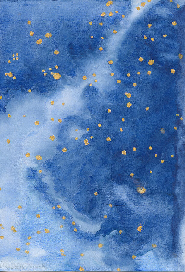 Blue and Gold Starry Night Painting by Elizabeth Reich - Fine Art America