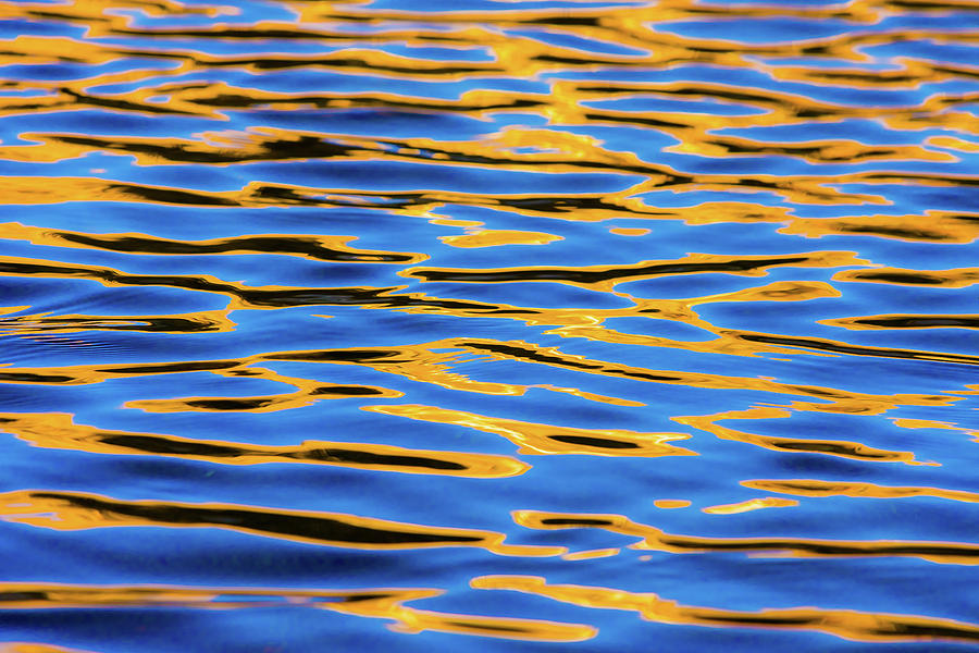 Blue And Gold Water 10 Photograph