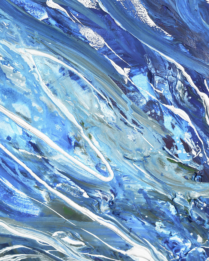 Blue And Gorgeous Wave Of The Sea Beach House Ocean Art XV Painting by Irina Sztukowski