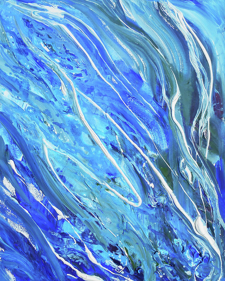 Blue And Gorgeous Wave Of The Sea Beach House Ocean Art XVI Painting by ...