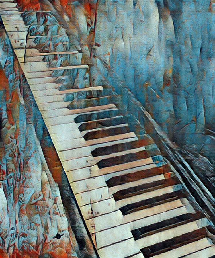 Blue And Lonesome Piano Concert Symphony Music Musical Musician Music Teacher Student Gift Idea 2 Painting by Tony Rubino