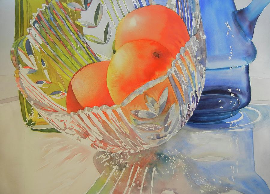 Crystal Painting - Blue and Orange by Carol Ann Beedling