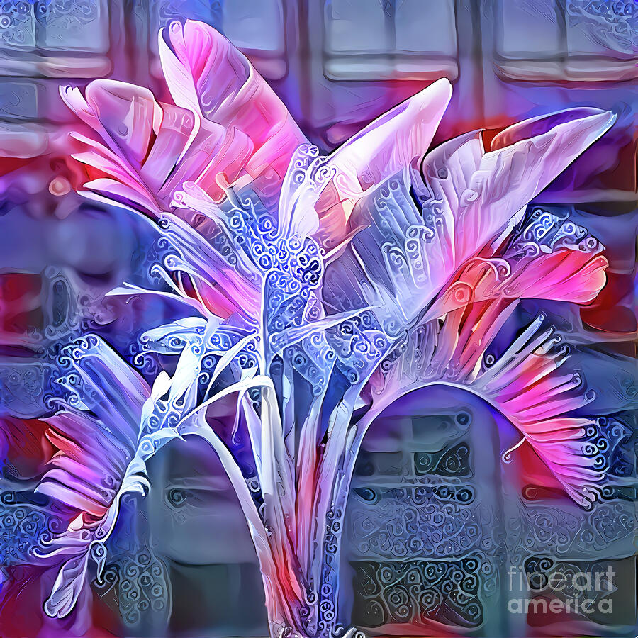 Palm Digital Art - Blue And Pink Fantasy Palm by Elisabeth Lucas Palm Digital Art - Blue And Pink Fantasy Palm by Elisabeth Lucas