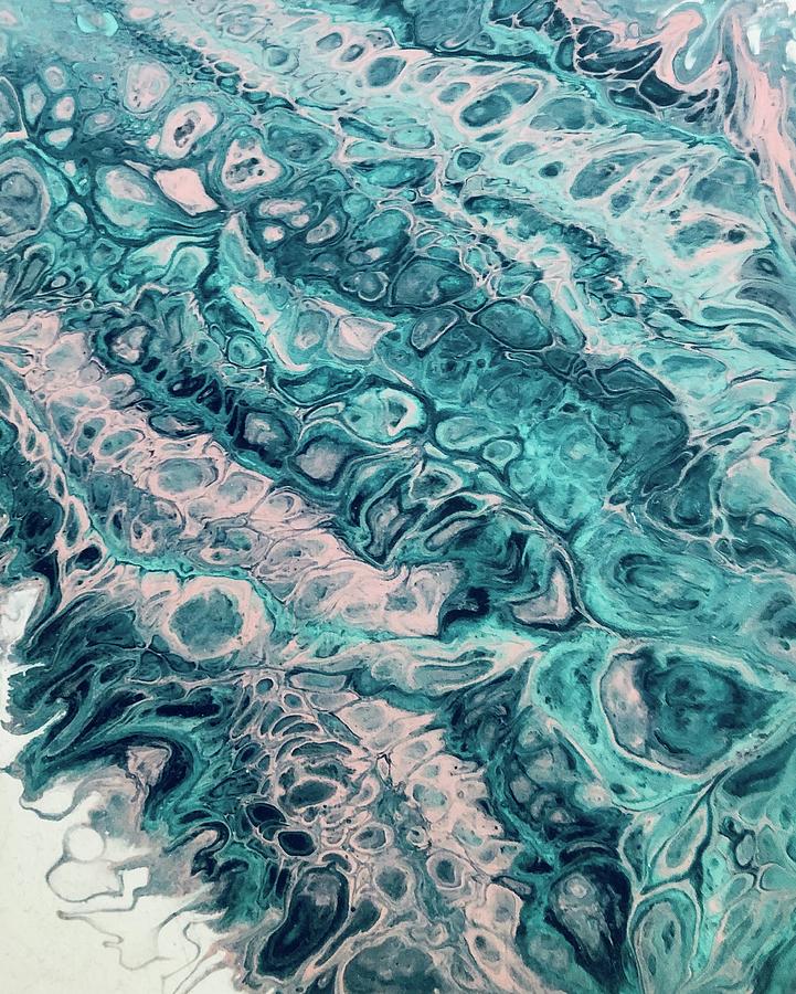 Blue and pink fluid art by Evie Eddins
