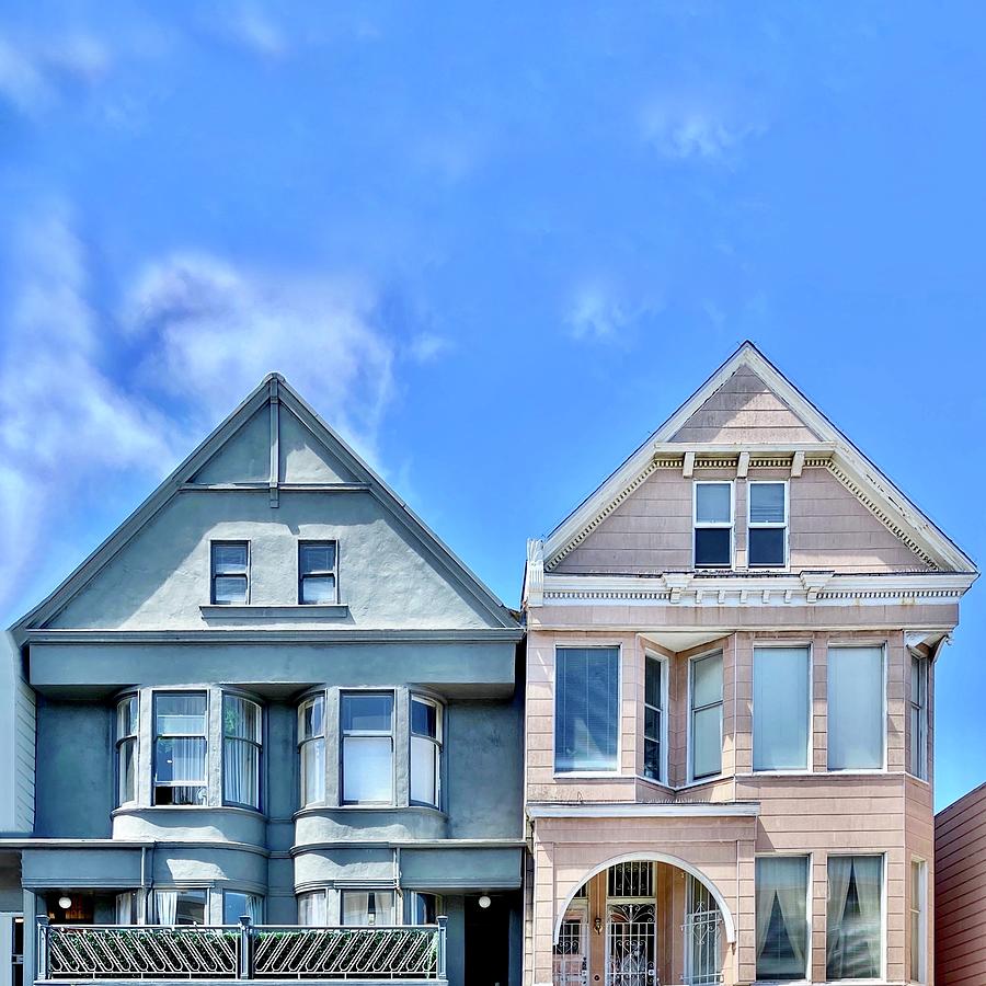 Blue And Pink Houses Photograph by Julie Gebhardt