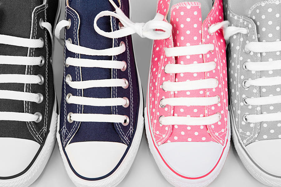 Blue and pink sneakers Photograph by Image Source