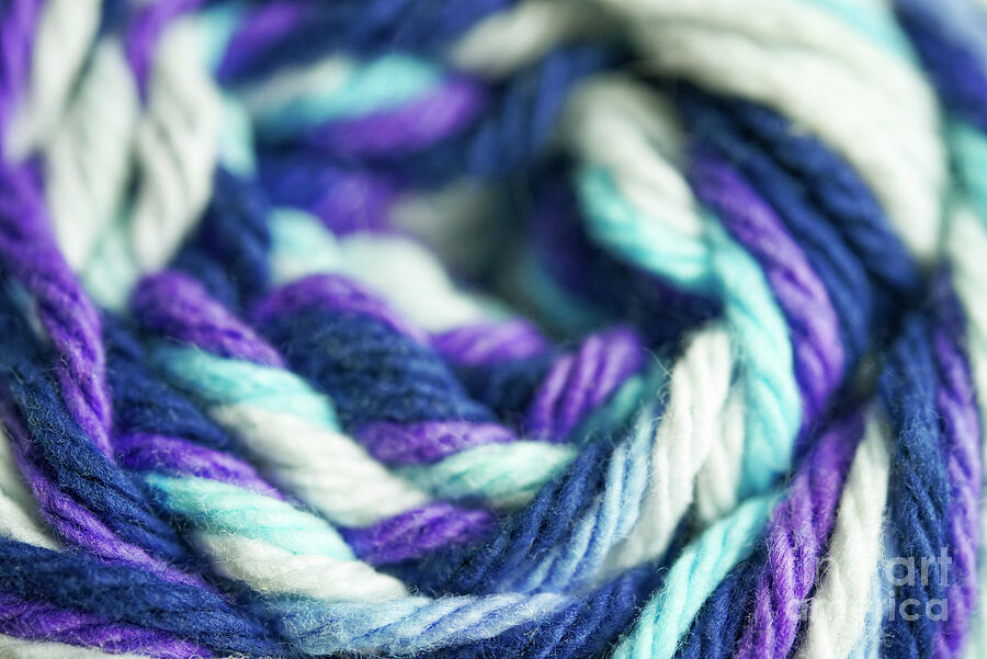 Blue And Purple Yarn Photograph