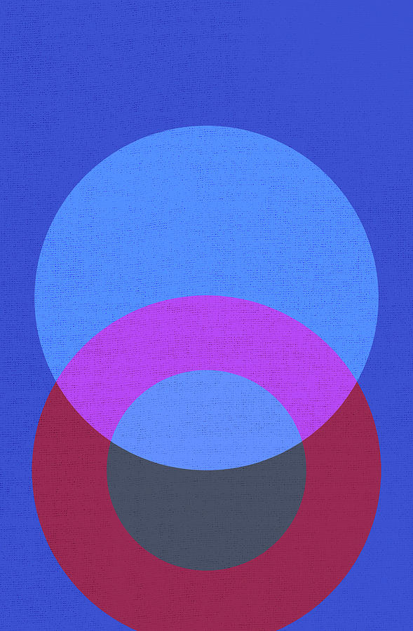 Blue and Red circles Digital Art by Eena Bo