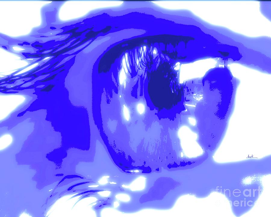 Eyes Painting - Blue and Reflective by Jack Bunds Eyes Painting - Blue and Reflective by Jack Bunds
