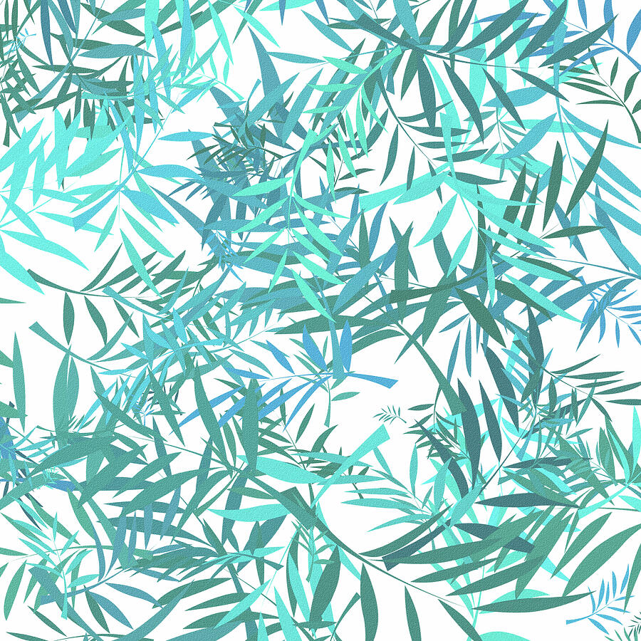 Blue and Teal Willow Leaves Digital Art by Bamalam Art Blue and Teal Willow Leaves Digital Art by Bamalam Art
