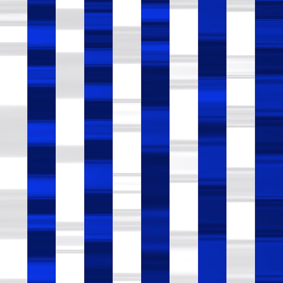 Blue And Whhite Striped Digital Art