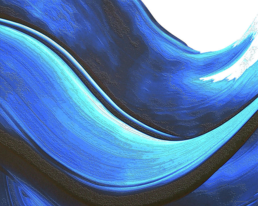 Blue And White Abstract Art Water Tight 12 Painting by Sharon Cummings