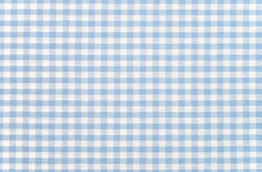 Blue-and-white checkered gingham fabric Photograph by Esemelwe