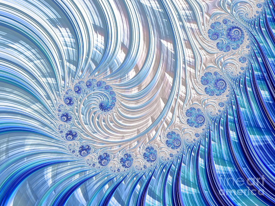 Blue and White Fractal 25 Digital Art by Elisabeth Lucas - Fine Art America