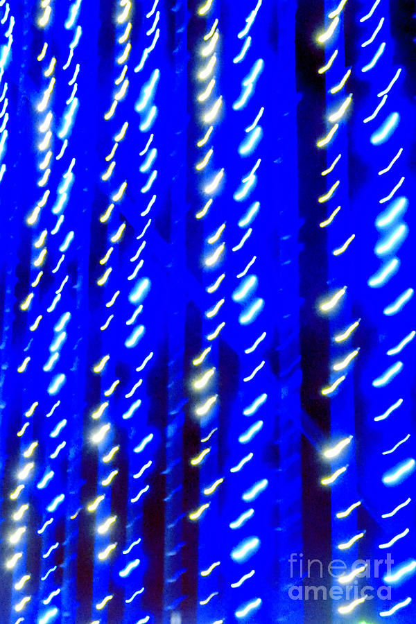 Blue and White Holiday Lights Photograph by Bentley Davis