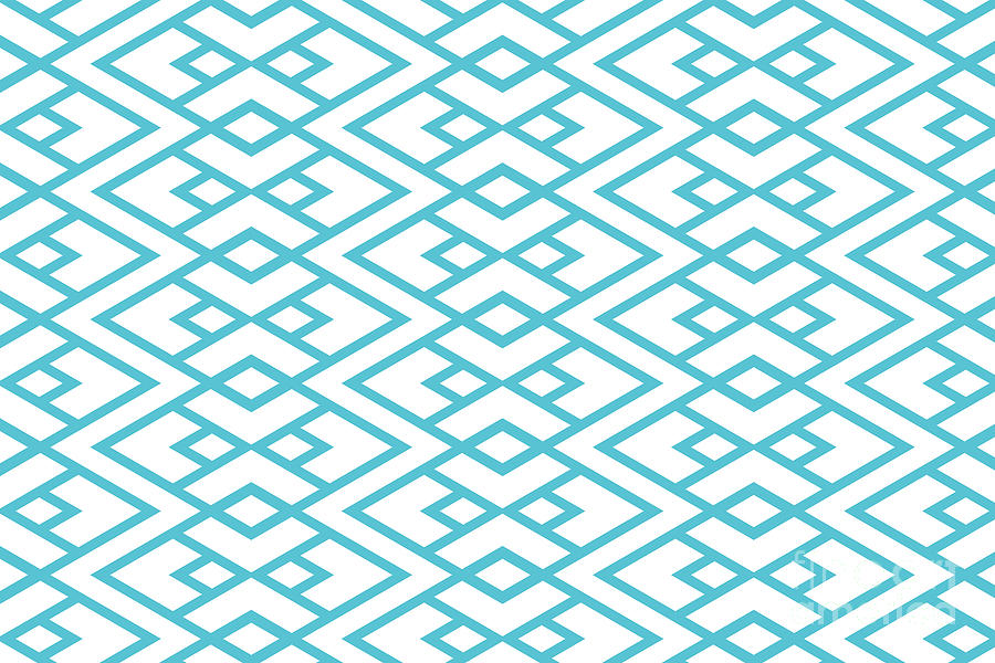 Blue and White Ornamental Diamond Shape Pattern Pairs PANTONE Blue