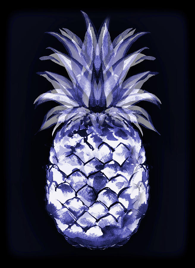 Blue And White Pineapple Digital Art by HH Photography of Florida