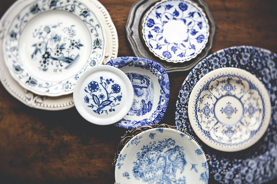 Blue And White Plates Photograph by Denise Love - Fine Art America