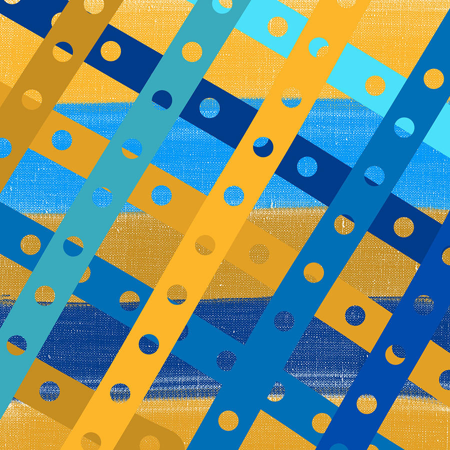 Blue and Yellow Abstract Digital Art by Bonnie Bruno